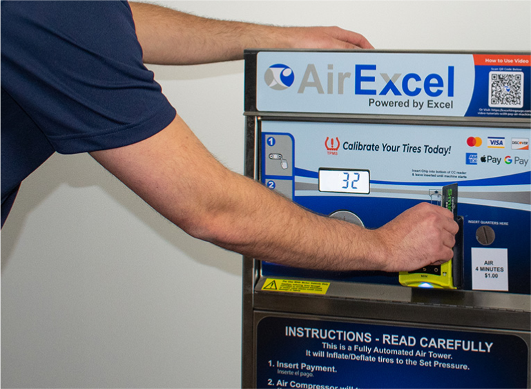 Guy Using Air Excel Machine