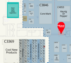 booth floor plan that shows where Excel Tire Gauge is located